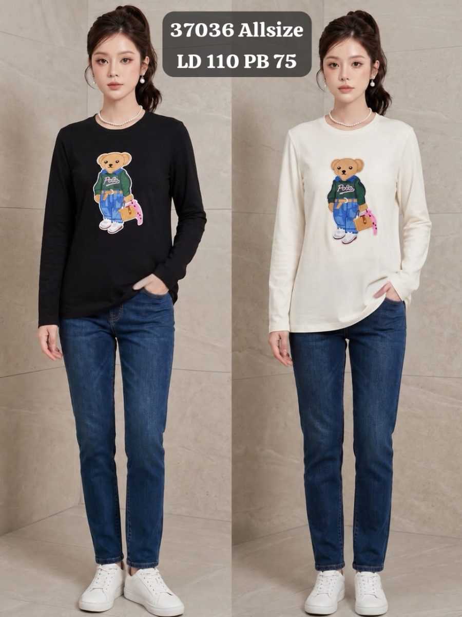 37036 kaos panjang bear