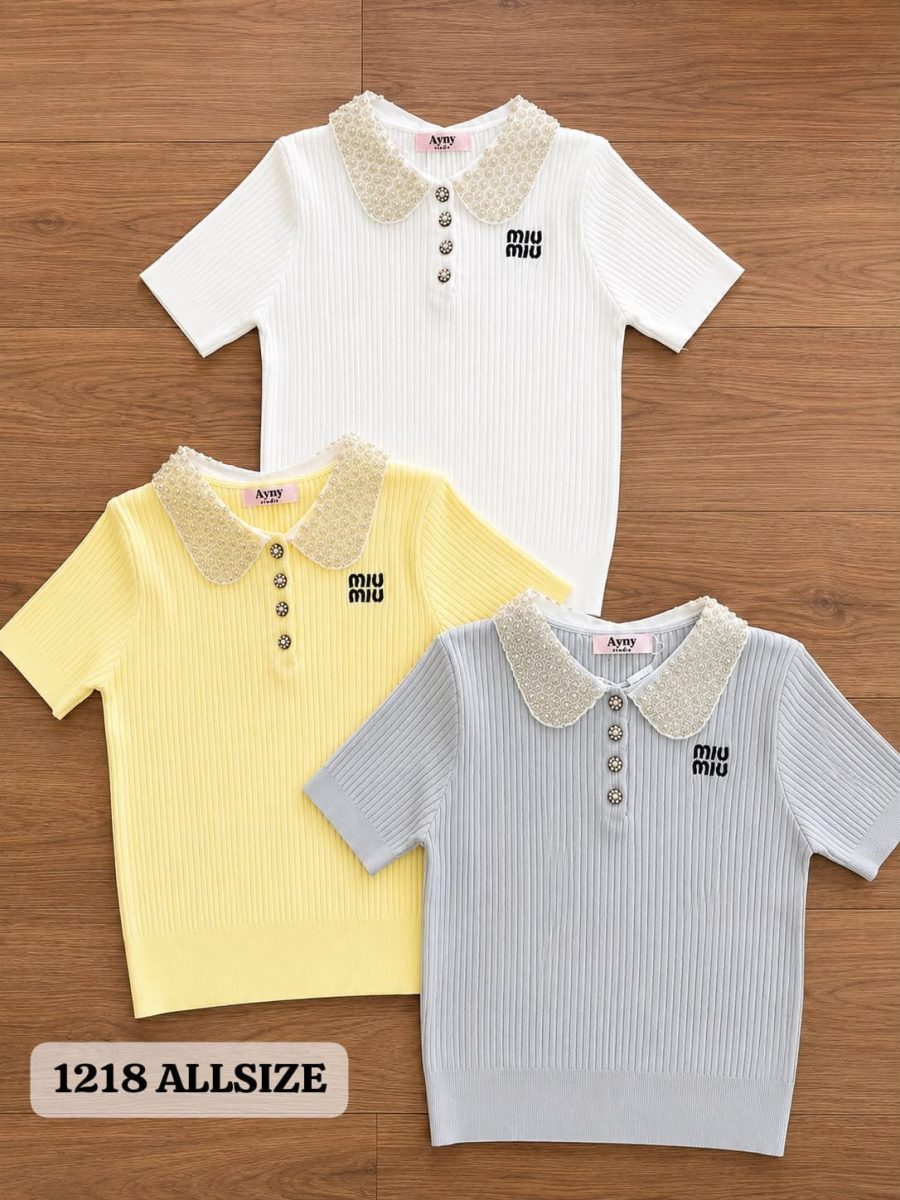 1218 blus rajut bordir
